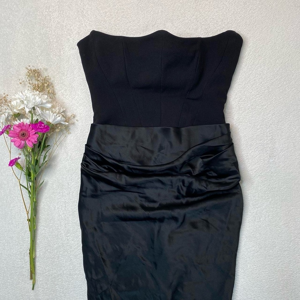 House of CB Persephone Black Strapless Maxi Corset Gala Dress, Small, Plus cups